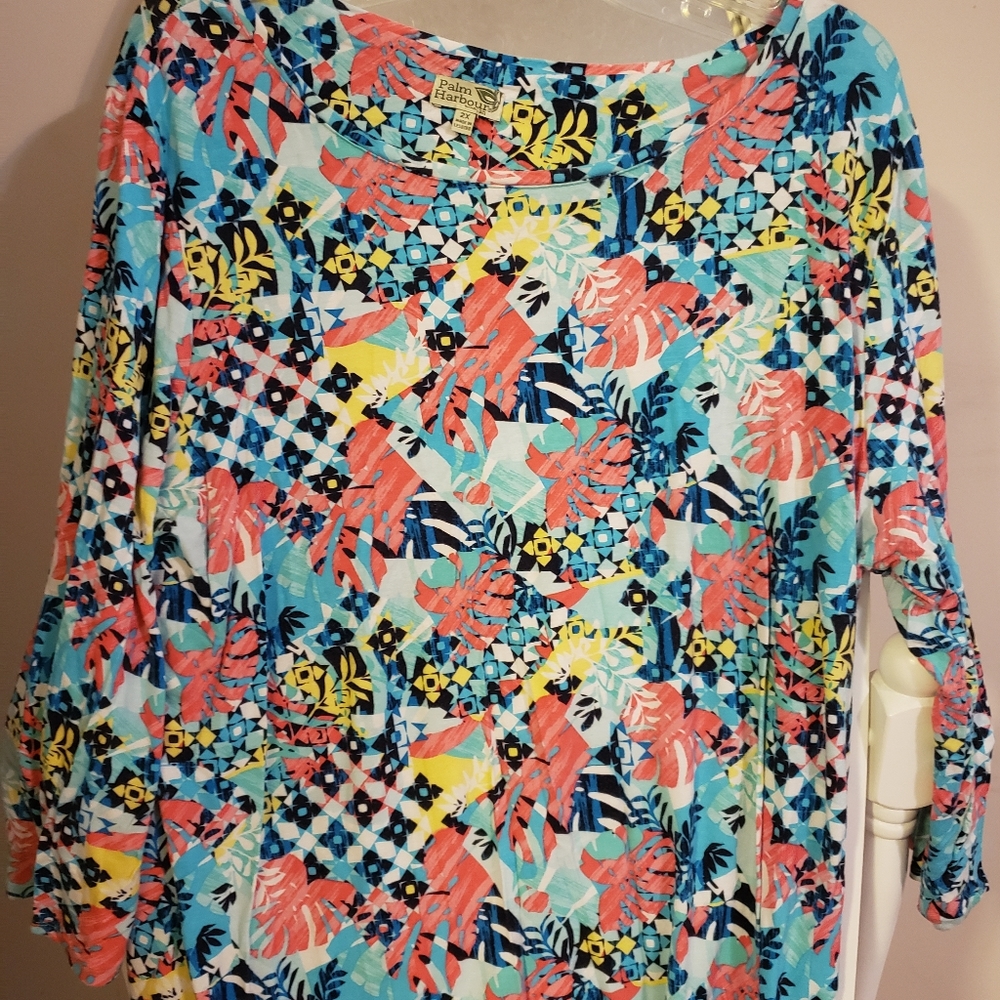 Palm Harbour Bright Colorful Top 2X